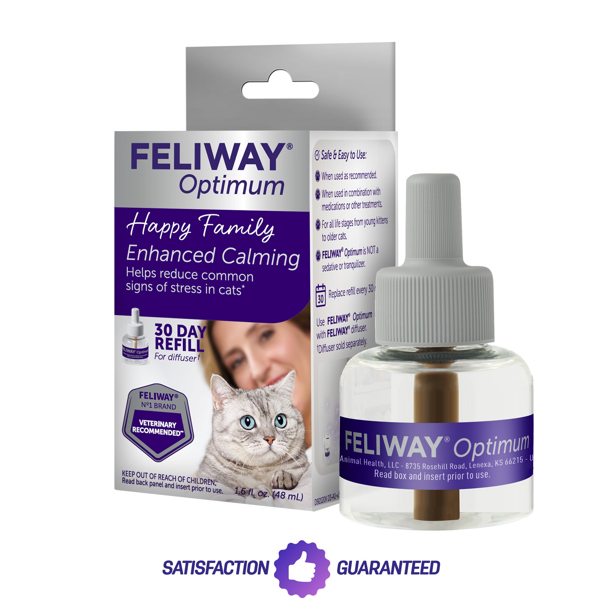 Feliway Optimum - Diffuser and Refill 48 ml - 30 Days - Stress & Conflict -  CEVA - Products-Veto.com
