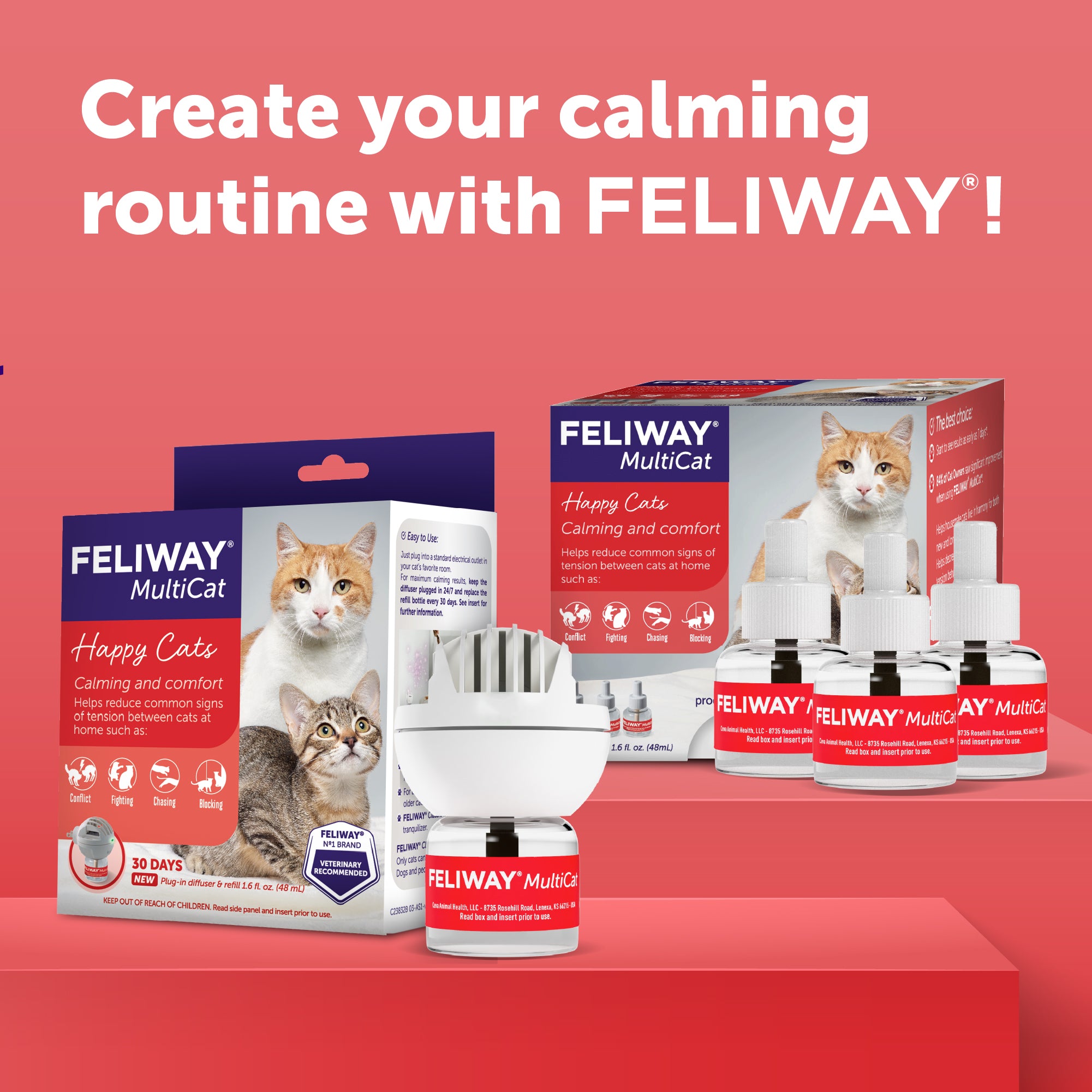 FELIWAY® MultiCat Diffuser Kit | Cat Calming Diffuser