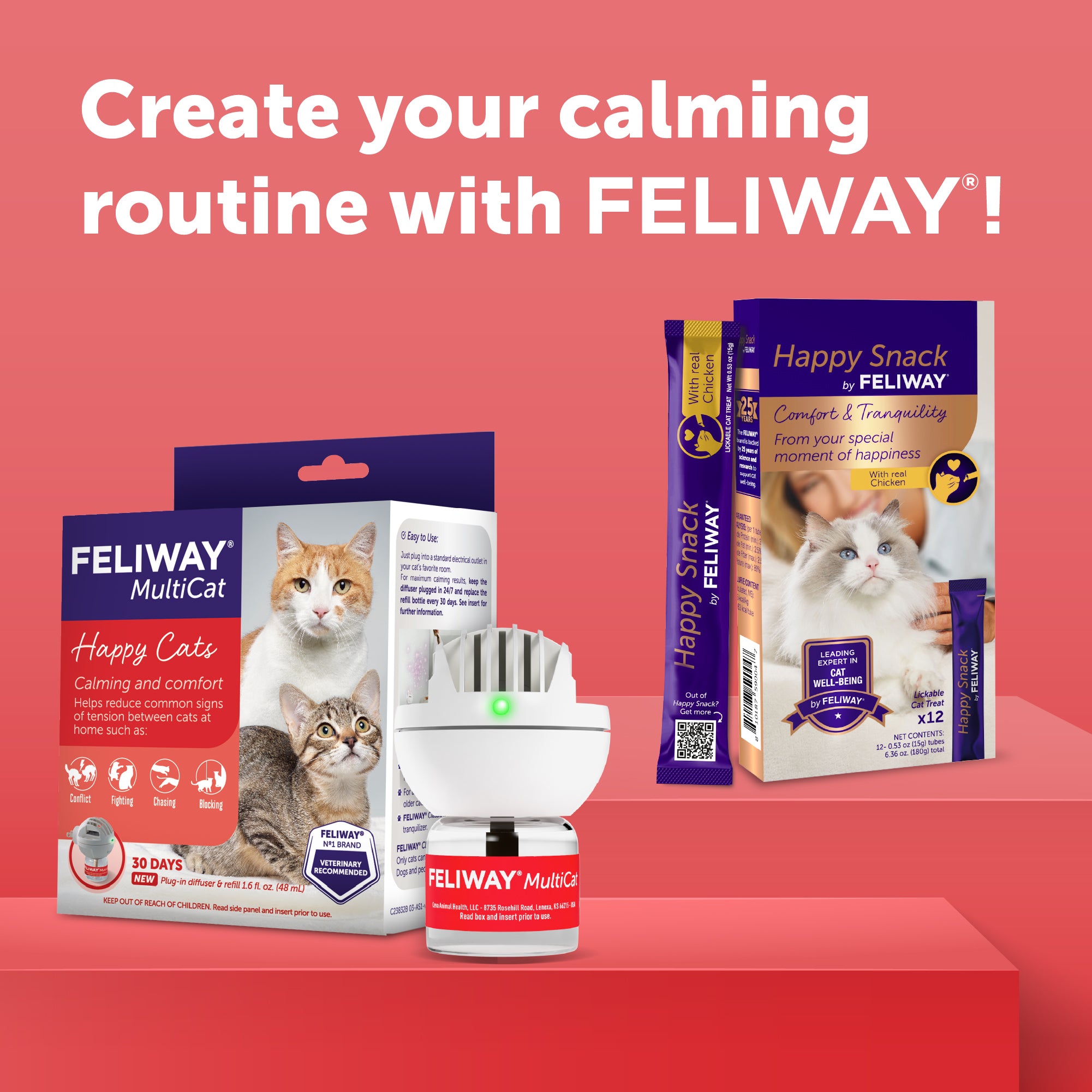FELIWAY® MultiCat Diffuser Kit | Cat Calming Diffuser